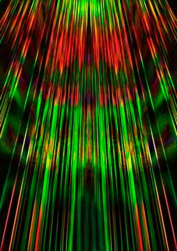 Abstract background with green and red rays falling from above Illustrazione stock