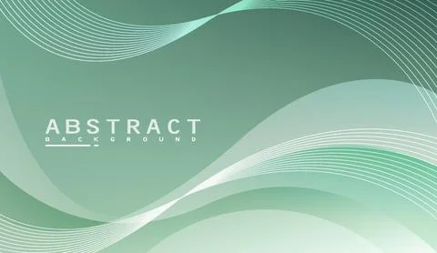Abstract background with green and white wave shapes fluid lines and modern Stock Illustration