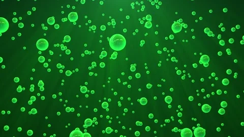 Abstract background with green bubbles in water with acid glow and shine effect Stock Footage 256646409