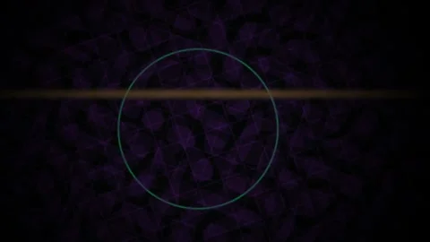 Abstract Background with Green Circle and Purple Grid with Moving Tech Line Stock Footage 343684892