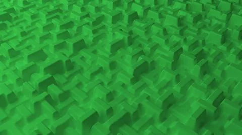Abstract background with green cubes. Block-shaped installation. Geometric br イラスト素材