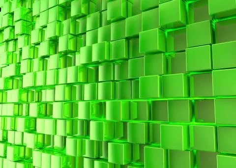 Abstract background. Green cubes on a green background Stock Illustration