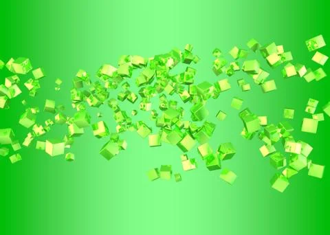 Abstract background. Green cubes on a green background Stock Illustration