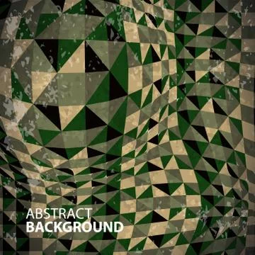 Abstract background of green deformed triangles Stock Illustration