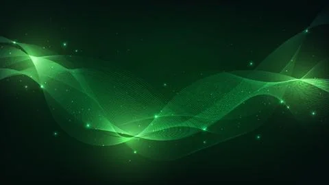 Abstract background green digital wave motion futuristic pattern flowing li.. イラスト素材