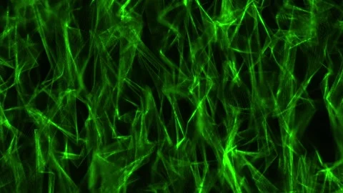 Abstract background of green energy wave lines. Bright neon particles.. Stock Footage 284317436