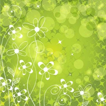 Abstract background with green flowers Stock-Illustration
