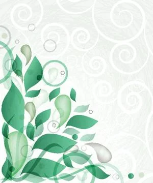 Abstract background with green flowers Stock Illustration