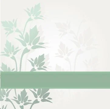 Abstract background with green flowers Stock Illustration