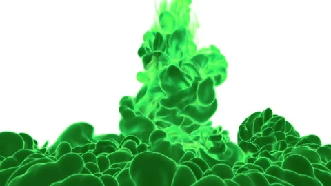 Abstract background of green fume or green ink with alpha mask. Use it for Stock Footage