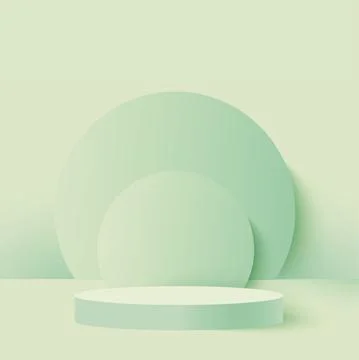 Abstract background with green geometric 3d podiums. Vector illustration. Stock Illustration