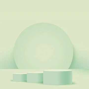 Abstract background with green geometric 3d podiums. Vector illustration Stock Illustration