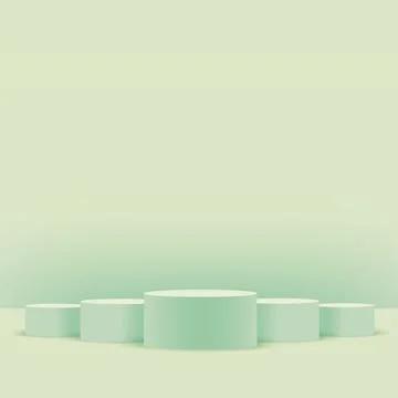 Abstract background with green geometric 3d podiums. Vector illustration Stock Illustration