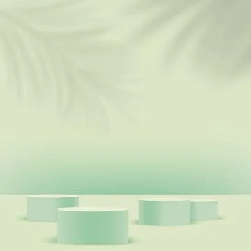 Abstract background with green geometric 3d podiums. Vector illustration. Illustrazione stock