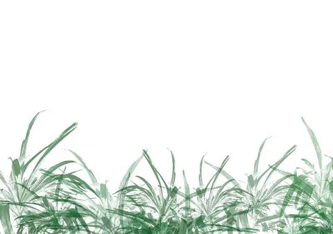 Abstract background with a green grass and plants. digital art. Stock Illustration