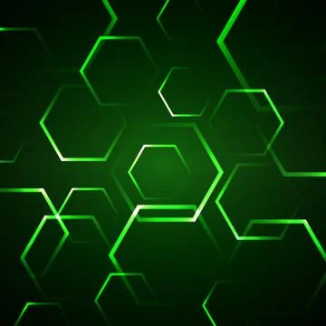 Abstract background with green hexagon Stock Illustration