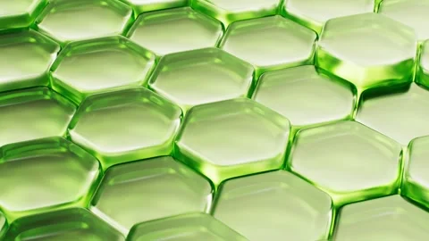 Abstract background of green hexagonal shapes in a seamless loop, creating .. Stock Footage 328332615