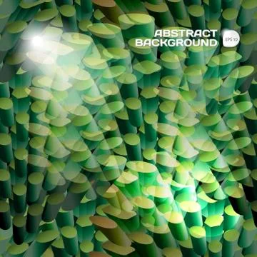 Abstract background of green illuminated volume of cylinders Stock Illustration