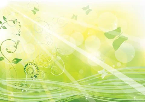 Abstract background green lights. Stock Illustration