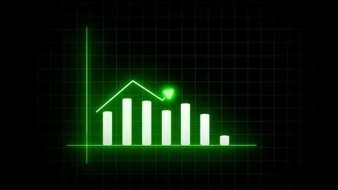 Abstract background with green neon graph animation for data visualization .. Video stock 313430491