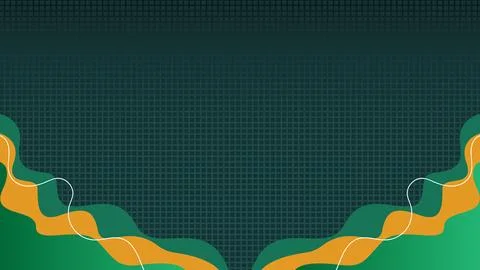 Abstract Background With Green Orange Waves and Geometric Pattern Stock Illustration