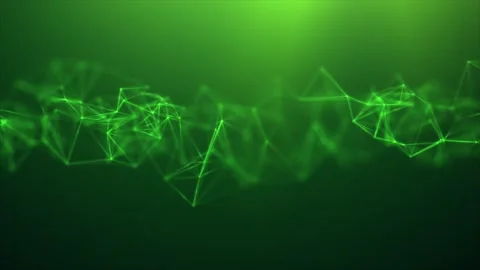 Abstract background of green plexus connected by lines and dots, nodes. Smo.. Stock Footage 278545467