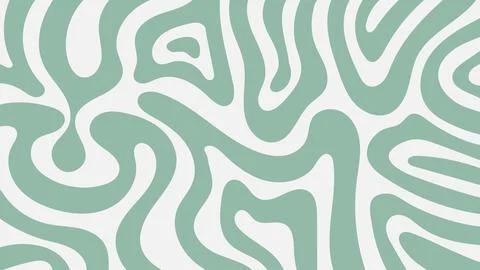 Abstract background with green waves in style retro 60s, 70s.Trendy minimal.. Stock Illustration