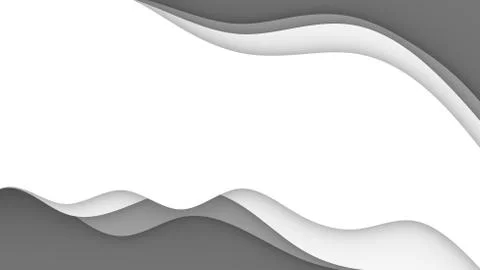 Abstract background with grey and white color paper cut shapes. Stock Illustration