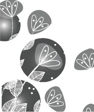 Abstract background with grey flowers Illustrazione stock