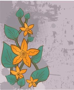 Abstract background with grey flowers Illustrazione stock
