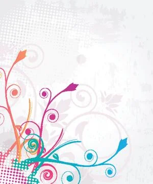 Abstract background with grey flowers Stock Illustration