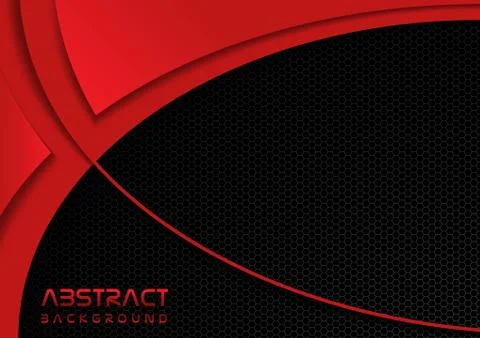 Abstract Background with Grid and Red Shapes Stock Illustration