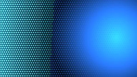 Abstract background, with a grid, of glowing cyan, and blue circular, dots,.. Stock Illustration