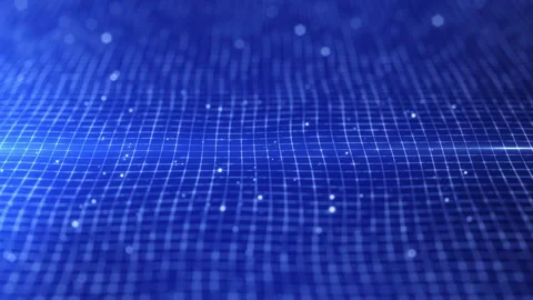 Abstract background grid wave particles floor. Stock Footage 241902842