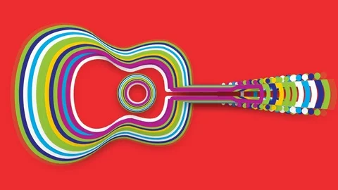 Abstract background with guitar waves Stock Footage 81442862