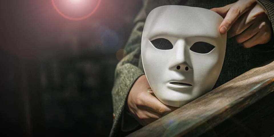 Abstract background. Hacker and Scam Prevention Concept in Online Systems. Mask Stock Photos