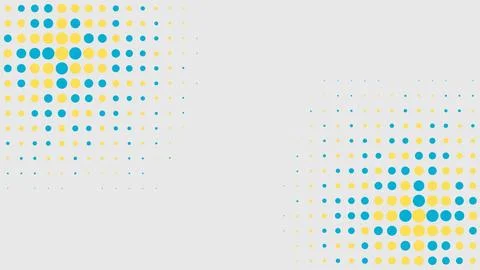 Abstract background halftone circular pattern with yellow and blue color Stockillustratie