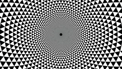 Abstract background with halftone triangle pattern forming circle in black .. Stock Illustration