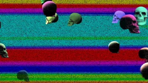 Abstract Background Halloween Floating Scary Skulls 1 Stock-Footage 96269088