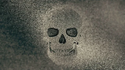 Abstract Background Halloween Static Scary Skull 13 Stock Footage 96438206
