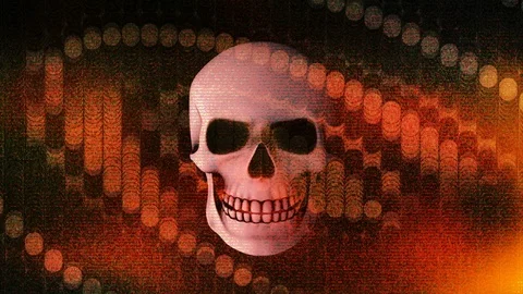 Abstract Background Halloween Static Scary Skull 19 Stock-Footage 96442691