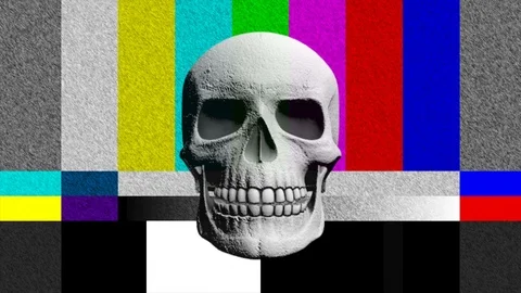 Abstract Background Halloween Static Scary Skull 28 Stock Footage 96464329