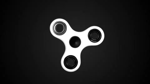 Abstract background with Hand fidget spinner toy. Three-dimensional sign Stockillustratie