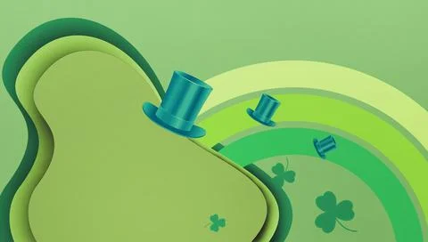 Abstract Background. Happy St. Patrick's Day on Green and leaves design Stock Illustration