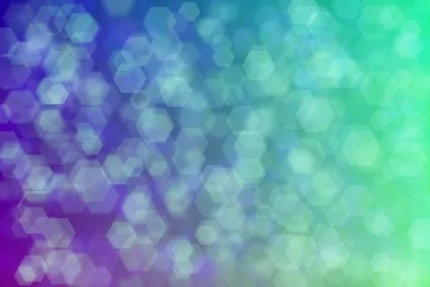 Abstract background with harmonic gradient of blue and green colors and hexag 写真素材