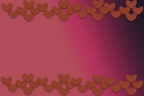 Abstract background with heart shapes on top and bottom. Stock Illustration