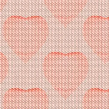 Abstract background with hearts and an author's pattern reminiscent of fabric Stock Illustration