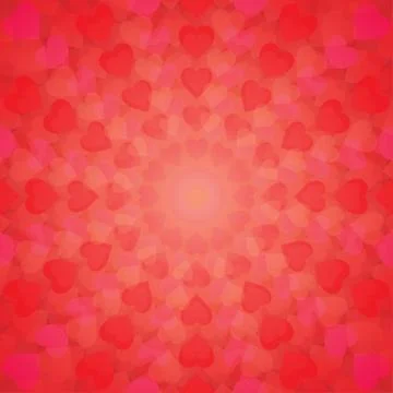 Abstract background of hearts arranged in a circle Stock Illustration