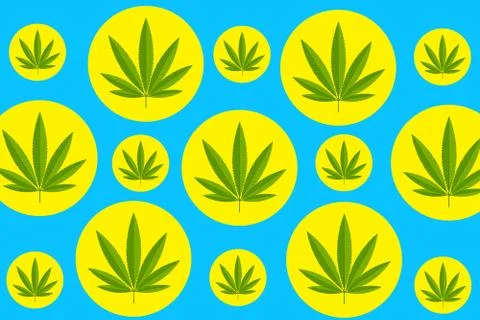 Abstract background of hemp leaves. Stock Illustration