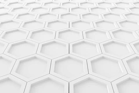 Abstract background of hexagon. 3D rendering. Stock Illustration